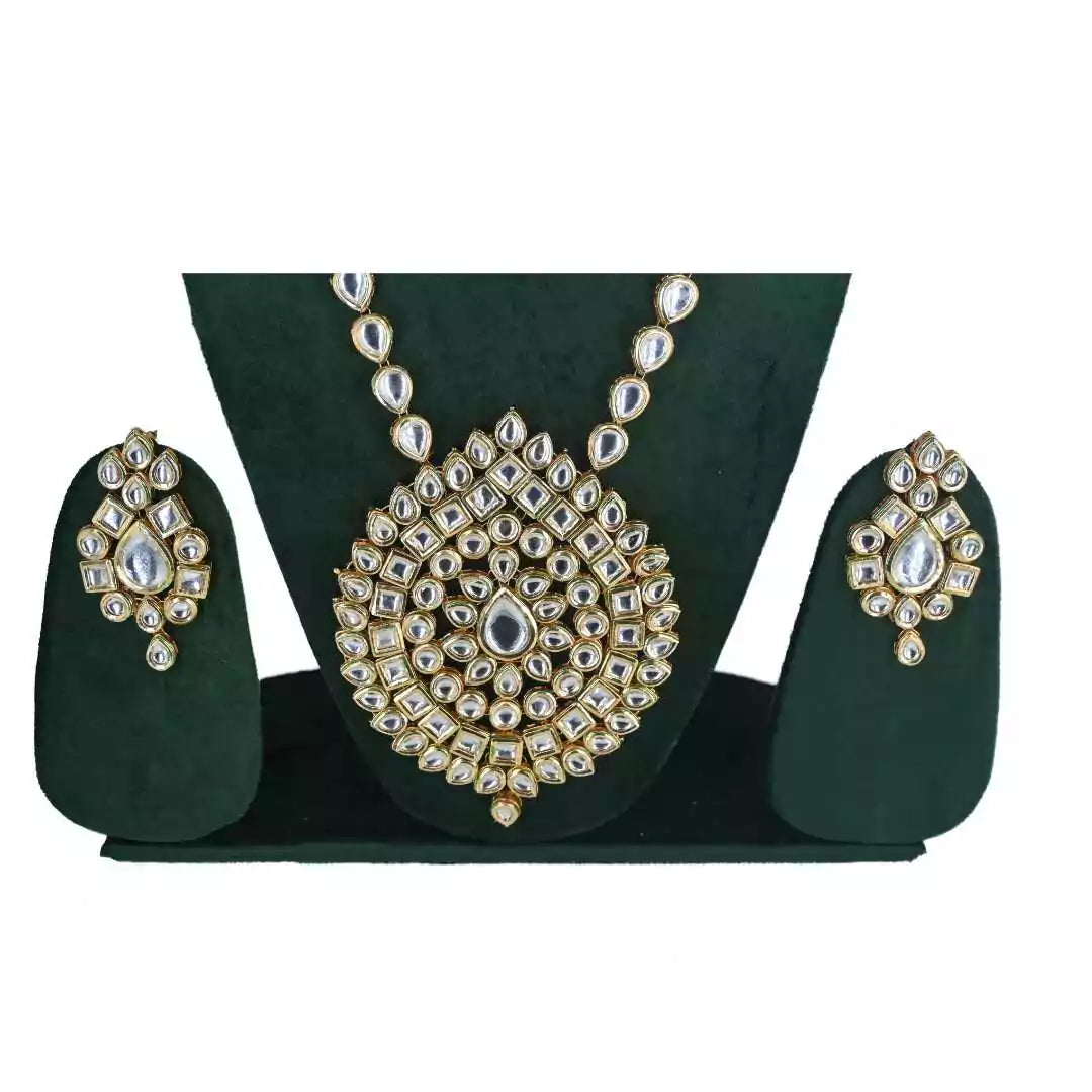 Luxury Kundan Polki Necklace Set – Traditional Bridal Jewelry - UB Jewellerys