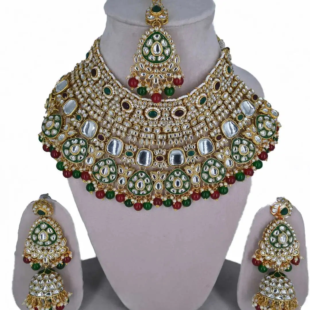 Royal Kundan Bridal Necklace Set – Traditional Imitation Jewelry - UB Jewellerys