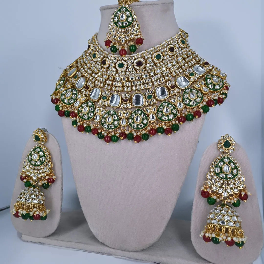 Royal Kundan Bridal Necklace Set – Traditional Imitation Jewelry - UB Jewellerys