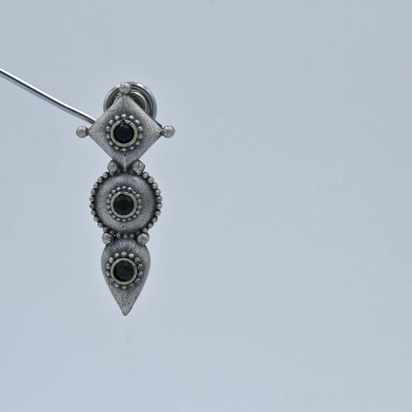 Elegant Oxidized Black Stone Stud Earrings - UB Jewellerys 