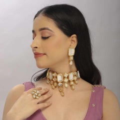 Elegant Imitation Kundan Choker Necklace Set - UB Jewellerys 